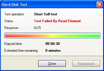 hard drive test fail 2-07|failed read test element.